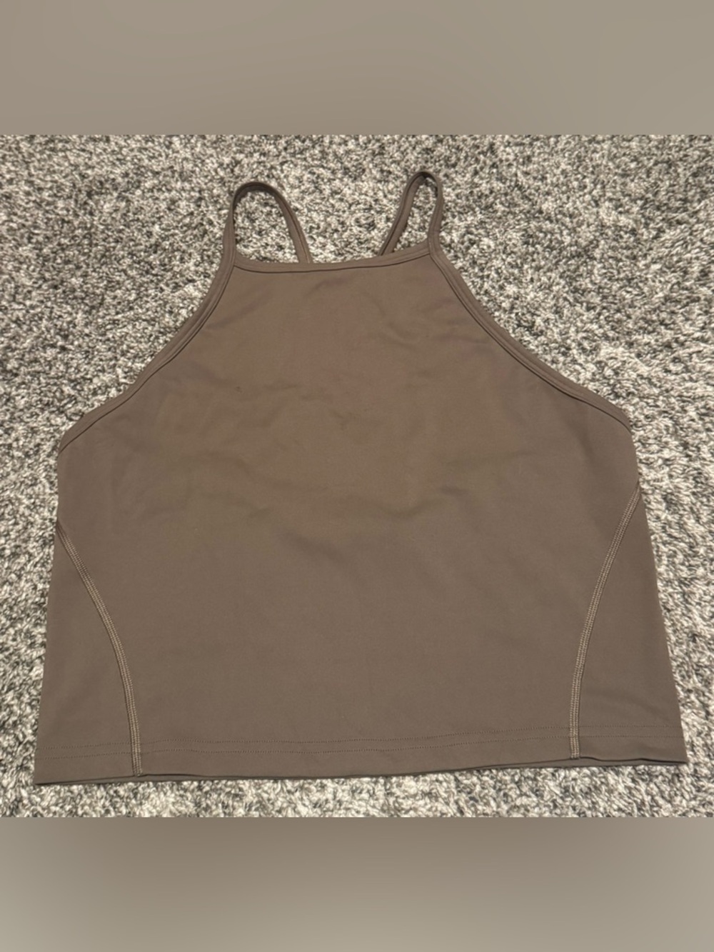 High-Neck Strappy Tank Top - Brown